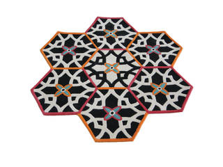 Hexa rug collection, Maria Starling Design Maria Starling Design Pavimento Lana Arancio