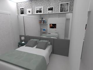 Quarto Cinza, LMT Arquitetura LMT Arquitetura Спальня в стиле модерн Стекло Серый