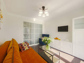 Маленькая квартира для аренды, Порядок вещей - дизайн-бюро Порядок вещей - дизайн-бюро Livings de estilo escandinavo