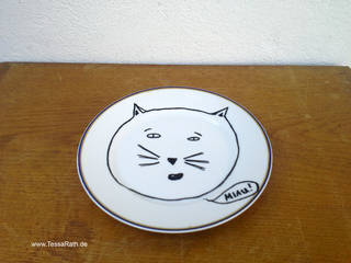 Wandteller, Tessa Rath Illustration Tessa Rath Illustration Ausgefallene Wohnzimmer Porzellan Mehrfarbig
