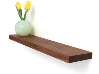 Wandregal aus Nussbaumholz, Späht Manufaktur Späht Manufaktur Modern living room Wood Wood effect Shelves