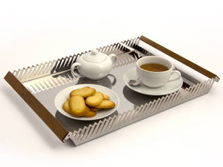 Millepiedi | Stainless steel serving tray, Vitruvio Design Vitruvio Design ห้องทานข้าว เหล็ก