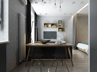 Квартира-студия для молодой пары, Solo Design Studio Solo Design Studio Skandinavische Wohnzimmer Weiß