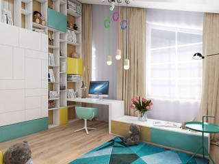 Современная детская, Solo Design Studio Solo Design Studio Kamar Bayi/Anak Minimalis Turquoise
