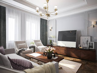 Классика может быть современной, Solo Design Studio Solo Design Studio Classic style living room Wood effect