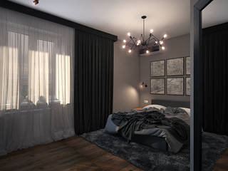 Спальня для молодого человека, Solo Design Studio Solo Design Studio Phòng ngủ phong cách tối giản Grey