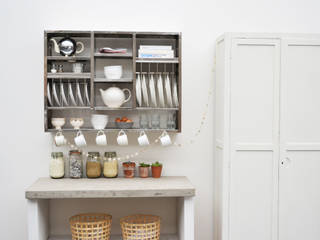 The Mighty Plate Rack: This utilitarian style Consisting of hooks, slots and shelves., The Plate Rack The Plate Rack Industrial style kitchen Cabinets & shelves
