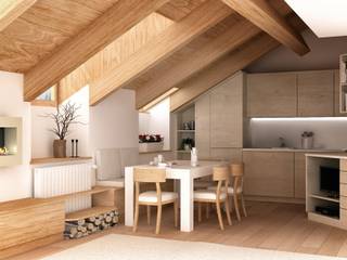Sottotetto, Architetto Luigia Pace Architetto Luigia Pace Living room Wood Brown