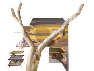 La Cabane de Toane, Frédéric TABARY Frédéric TABARY Nursery/kid's roomBeds & cribs Wood Multicolored