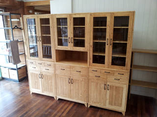 Natural wood dish cabinet set, Design-namu Design-namu Wiejski salon