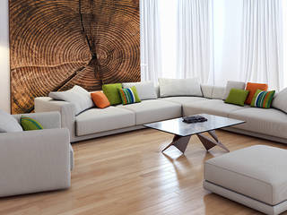 Carte da parati effetto legno, BIMAGO.it BIMAGO.it Modern living room Wood Wood effect