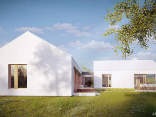 Dom Biały, Z3Z ARCHITEKCI Z3Z ARCHITEKCI Minimalist house Wood Wood effect