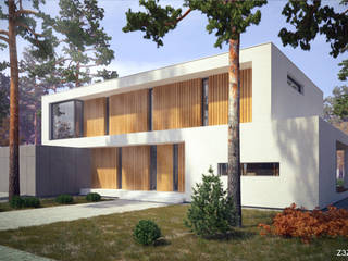 Dom w Józefowie, Z3Z ARCHITEKCI Z3Z ARCHITEKCI Modern houses لکڑی Wood effect