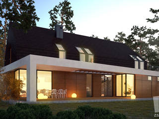 Dom Prosto-Kątny, Z3Z ARCHITEKCI Z3Z ARCHITEKCI Modern houses Wood Wood effect