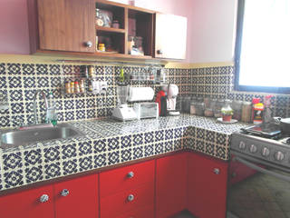 Casa MX, Teorema Arquitectura Teorema Arquitectura Kitchen Pottery Red