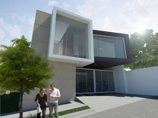 CASA M y E, FLORES ROJAS Arquitectura FLORES ROJAS Arquitectura Minimalist house Slate