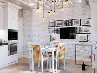 Свежий интерьер кухни в традиционном стиле, Студия дизайна ROMANIUK DESIGN Студия дизайна ROMANIUK DESIGN クラシックデザインの キッチン