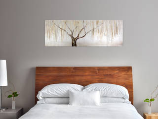 Gemälde & Wandbilder fürs Schlafzimmer, KUNSTLOFT KUNSTLOFT Dormitorios de estilo moderno Algodón Rojo