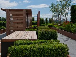 Chelsea Creek - copyright St George Plc Aralia Giardino moderno Legno Effetto legno roof terrace,rooftop garden,roof garden,garden design,landscape architecture,landscape architect,landscape design,garden designer,architecture