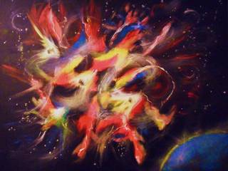 Au coeur du Cosmos, ANVAL Artiste Peintre ANVAL Artiste Peintre Autres espaces Lin Rose