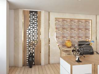 Office, Murat Aksel Architecture Murat Aksel Architecture Modern study/office Marble Wood effect