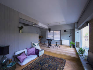 星ヶ丘のリノベーション, Nobuyoshi Hayashi Nobuyoshi Hayashi 现代客厅設計點子、靈感 & 圖片