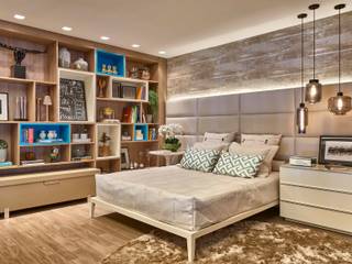 Decora Lider Rio de Janeiro - Quarto do Jovem Casal, Lider Interiores Lider Interiores モダンスタイルの寝室