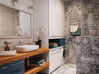 Bathroom Polygon arch&des Minimalist style bathroom Tiles White Bathroom
