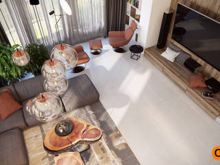 Загородный дом "Natürliche", Artichok Design Artichok Design Scandinavian style living room Wood White