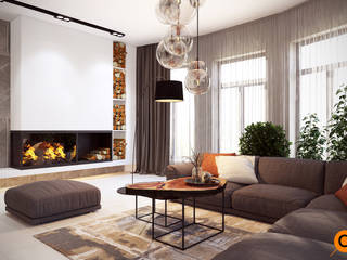 Загородный дом "Natürliche", Artichok Design Artichok Design Scandinavian style living room Wood Wood effect