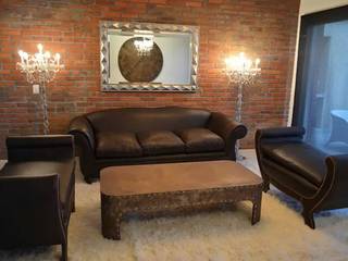 COMPLEJO TERRAZAS DE PILAR, Departamento, Vivienda Unifamiliar, CRHISTIANO CRHISTIANO Rustic style living room Leather Grey