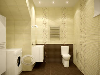 Дизайн санузла 1 этажа в коттеджном поселке "Бавария", Студия интерьерного дизайна happy.design Студия интерьерного дизайна happy.design Asian style bathroom