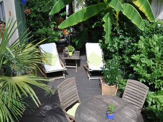 Terrasse exotique en ville, Taffin Taffin Tropical style garden