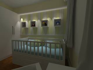 dormitório de bebê, Elaine Medeiros Borges design de interiores Elaine Medeiros Borges design de interiores Cuartos infantiles de estilo moderno