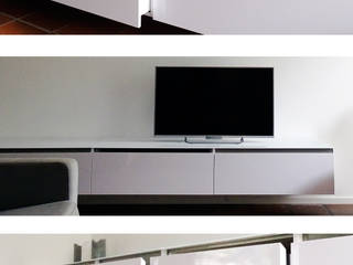 Modulair TV meubel, Nick Ronde Ontwerpen Nick Ronde Ontwerpen ミニマルデザインの リビング