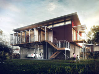 Kiribati House, Merêces Arch Viz Studio Merêces Arch Viz Studio Commercial spaces