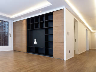 서재, 집의중심이 되다, 디자인사무실 디자인사무실 Modern living room Wood Wood effect