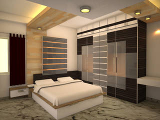 Mr. Bharat 's residence , Initios Designs Initios Designs غرفة نوم