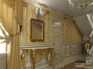 Дизайн интерьера дома в классическом стиле , 370 кв. м в, Москвовская область , Ad-home Ad-home Classic style corridor, hallway and stairs
