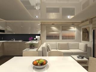 Overblue 44 Yacht interior, Studio Foschi & Nolletti Studio Foschi & Nolletti Du thuyền & phi cơ phong cách hiện đại