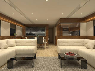 Overblue 54 yacht interior, Studio Foschi & Nolletti Studio Foschi & Nolletti Du thuyền & phi cơ phong cách hiện đại