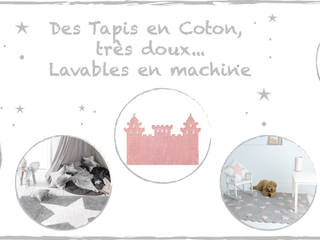 Collection de tapis en coton lavables en machine, LILI POUCE LILI POUCE Cuartos infantiles de estilo clásico Algodón Rojo