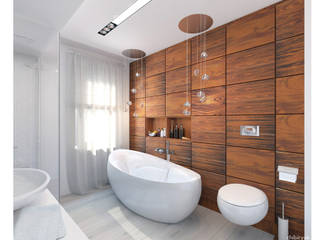 Тепло натурального дерева, 1+1 studio 1+1 studio Ванная комната в стиле минимализм