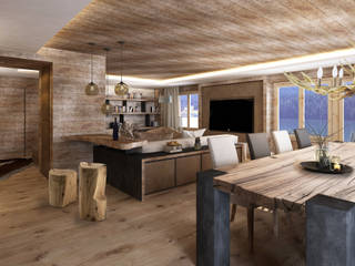 rendering interni stile rurale, Avogadri simone archi3d Avogadri simone archi3d Country style living room