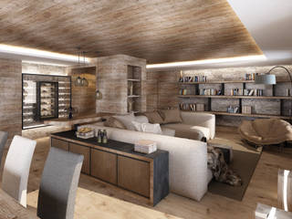 rendering interni stile rurale, Avogadri simone archi3d Avogadri simone archi3d Living room