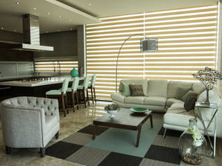 Interiorismo para residencia en Altozano Morelia, Dovela Interiorismo Dovela Interiorismo Living room
