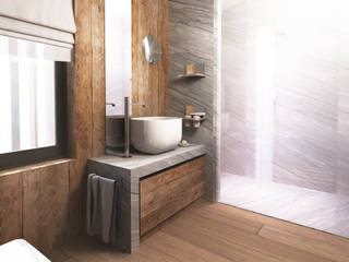 rendering interni stile rurale, Avogadri simone archi3d Avogadri simone archi3d Country style bathroom