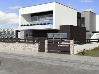 Moradia Unifamiliar - Charneca de Caparica , ATELIER OPEN ® - Arquitetura e Engenharia ATELIER OPEN ® - Arquitetura e Engenharia Modern houses