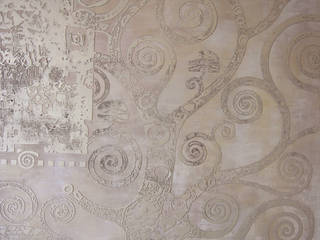 Декоративная рельефно-фактурная роспись и настенное покрытие, мастерская22 мастерская22 Salas de estar ecléticas