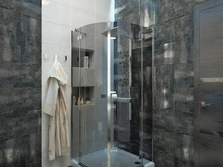Гостевые апартаменты в современном стиле, Студия дизайна ROMANIUK DESIGN Студия дизайна ROMANIUK DESIGN Minimalist style bathrooms